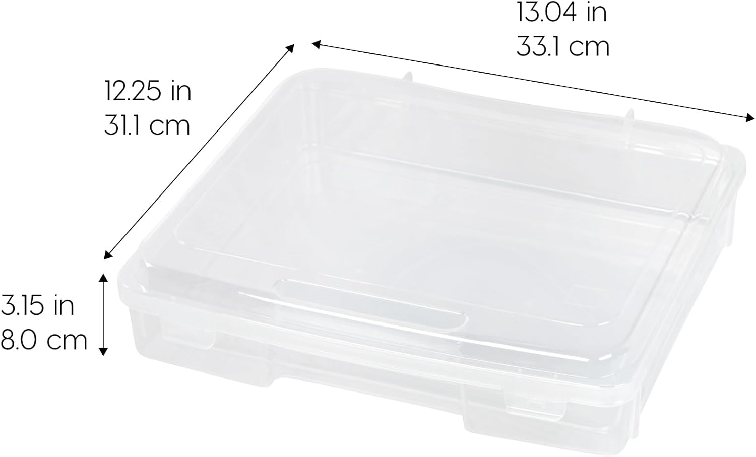 IRIS USA Board Game Storage |Made in USA| Thick Craft Case (6-Pack) - Clear | Fits 8.5 x 11 & A4 Paper. Organizers with Built-In Handle & Snap-Tight Lids. Containers for Puzzles. Art & Scrapbooking - Image 2