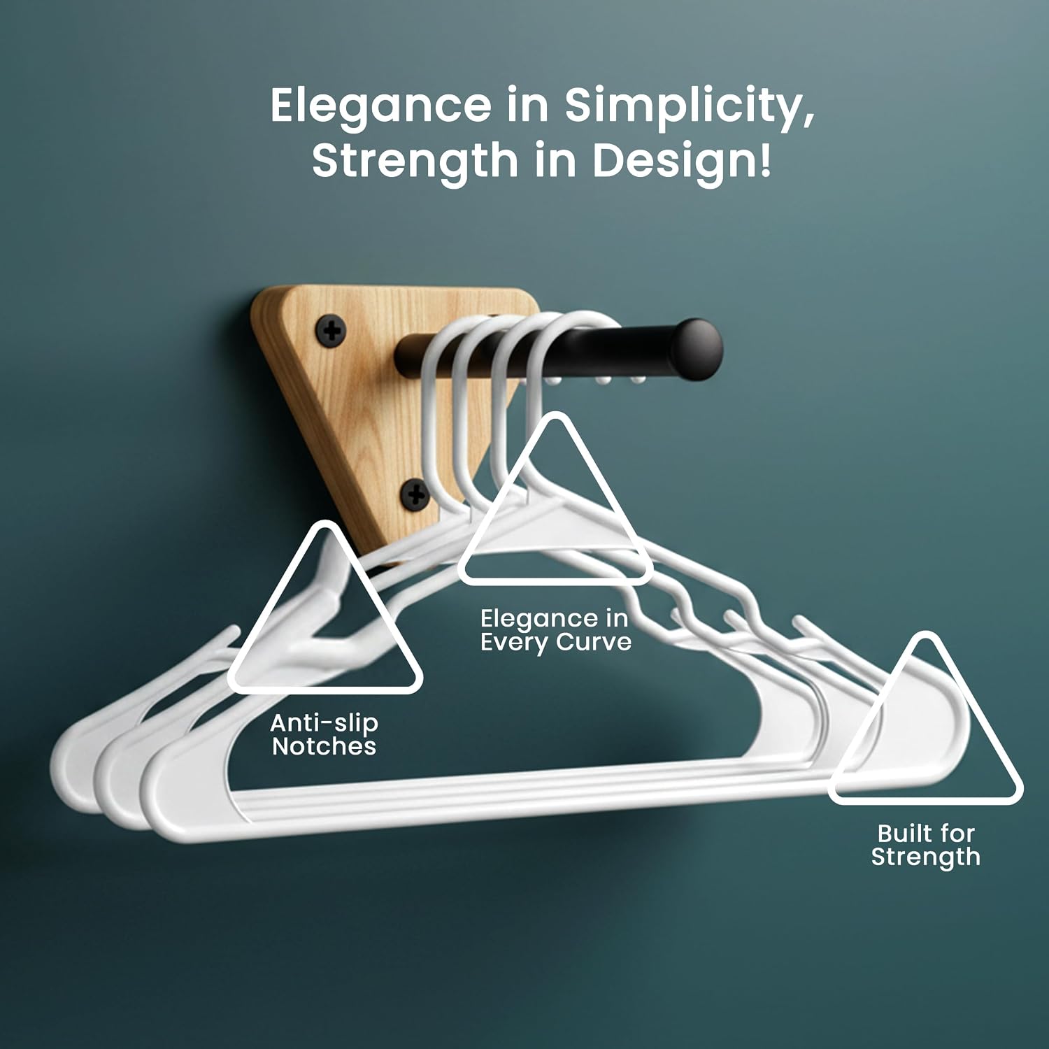 Utopia Home Plastic Hangers 50 Pack – Space Saving Clothes Hanger White | Durable & strong | Closet organizer & storage | Ideal for apartments. dorms & stocking stuffers - Image 6
