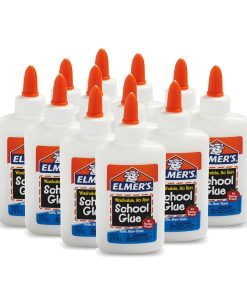 Elmer's Liquid School Glue. Slime & Craft. Safe and Non-Toxic. Washable. White. 4 Ounces Each. 12 Count - For Classroom. Home. Office. Teacher Supplies. #1 Teacher Brand