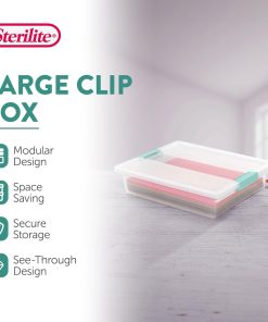 Alternative view of Sterilite Clip Box. Stackable Clear Plastic Bins- Large. 6-Pack | Storage Containers with Latching Lids for Writing. Arts or Crafts Supplies - Home. Office. Classroom & Workshop Organization
